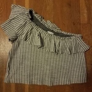 Club Monaco One Shoulder Ruffle Top - Medium
